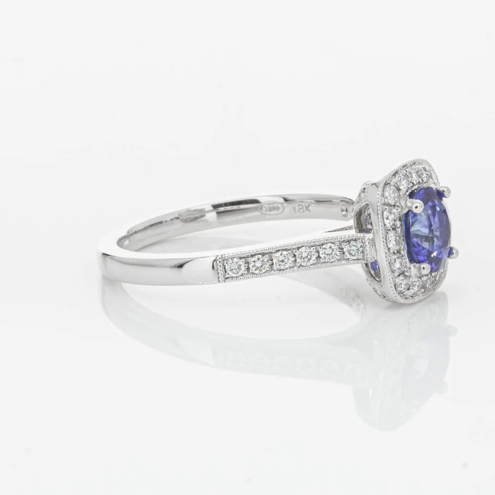18ct White Gold .92ct Sapphire & Diamond Aurora Ring