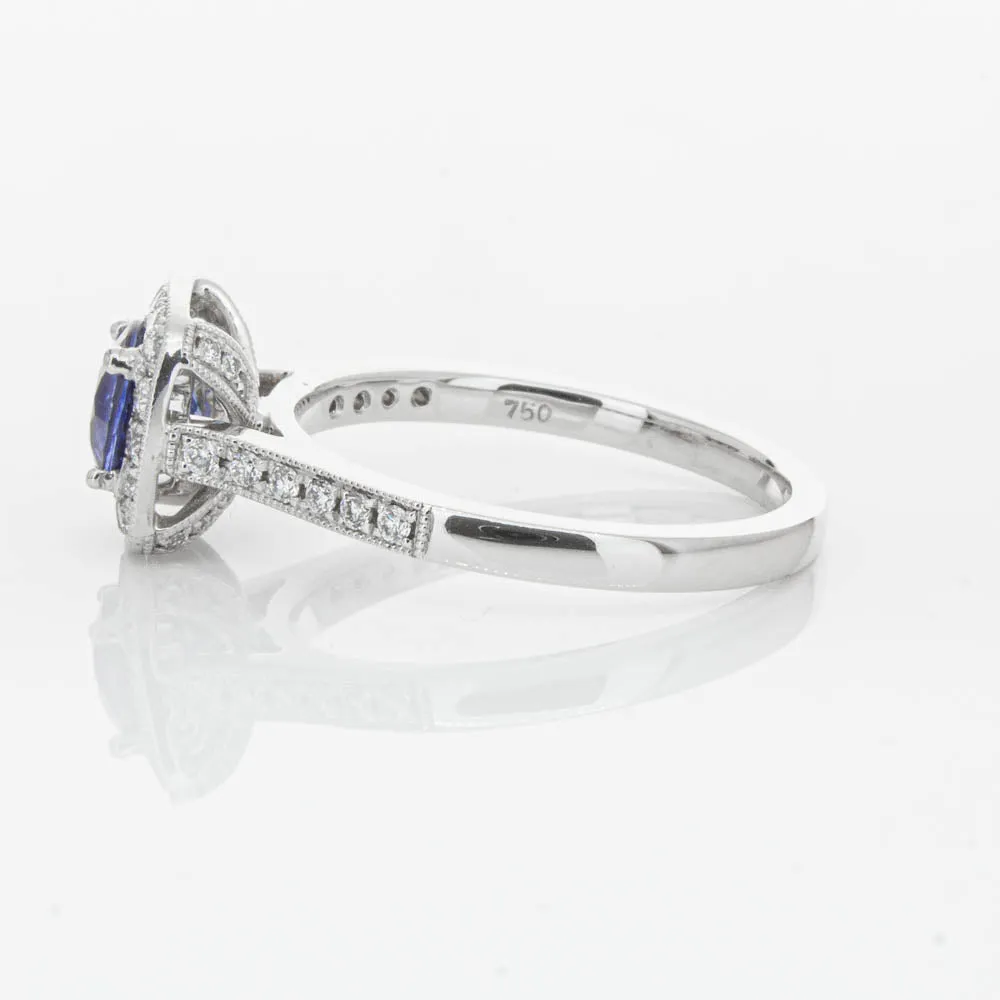 18ct White Gold .92ct Sapphire & Diamond Aurora Ring