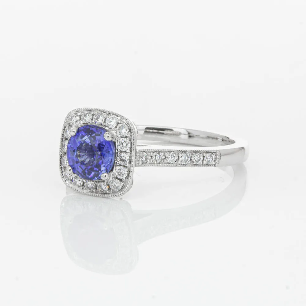 18ct White Gold .92ct Sapphire & Diamond Aurora Ring