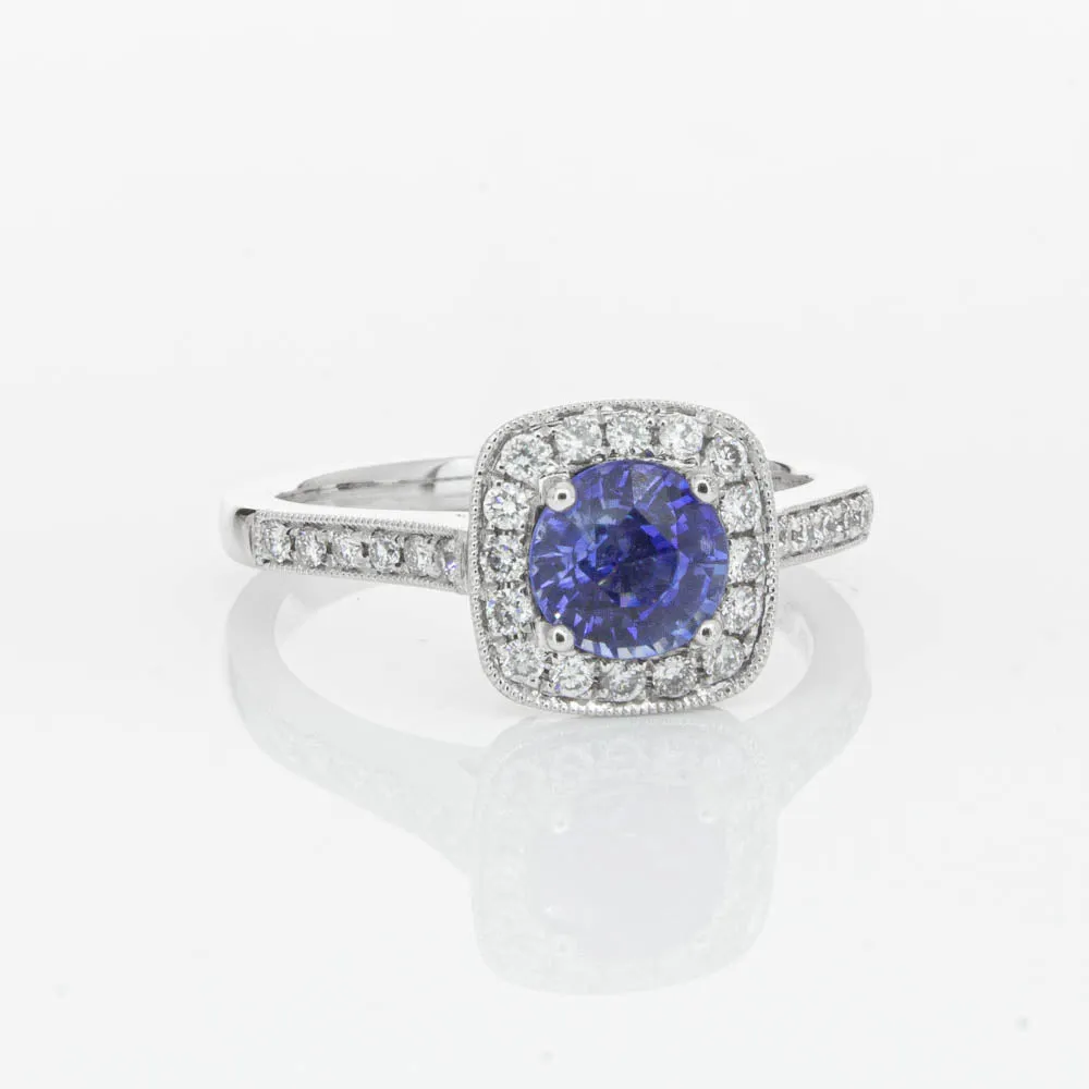 18ct White Gold .92ct Sapphire & Diamond Aurora Ring