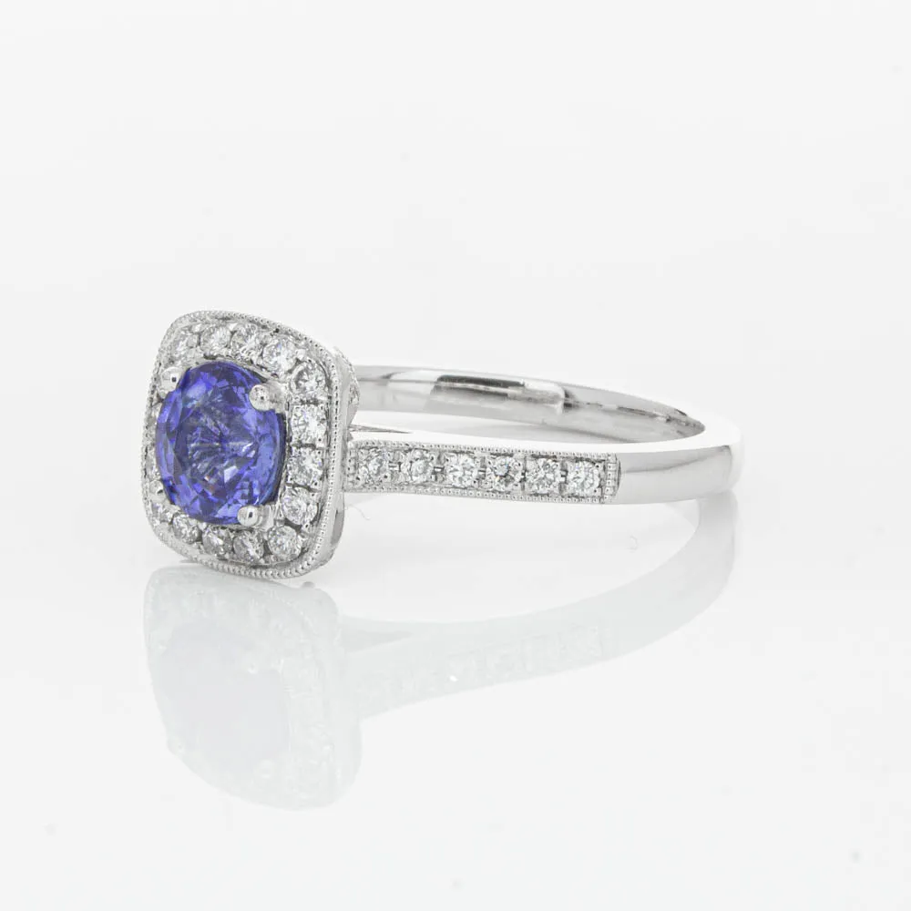 18ct White Gold .92ct Sapphire & Diamond Aurora Ring