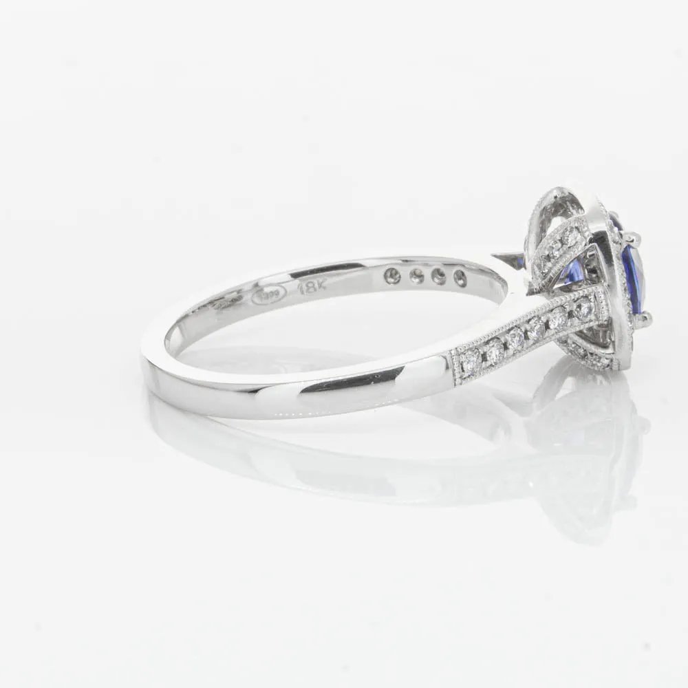 18ct White Gold .92ct Sapphire & Diamond Aurora Ring