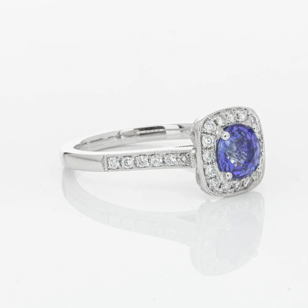 18ct White Gold .92ct Sapphire & Diamond Aurora Ring