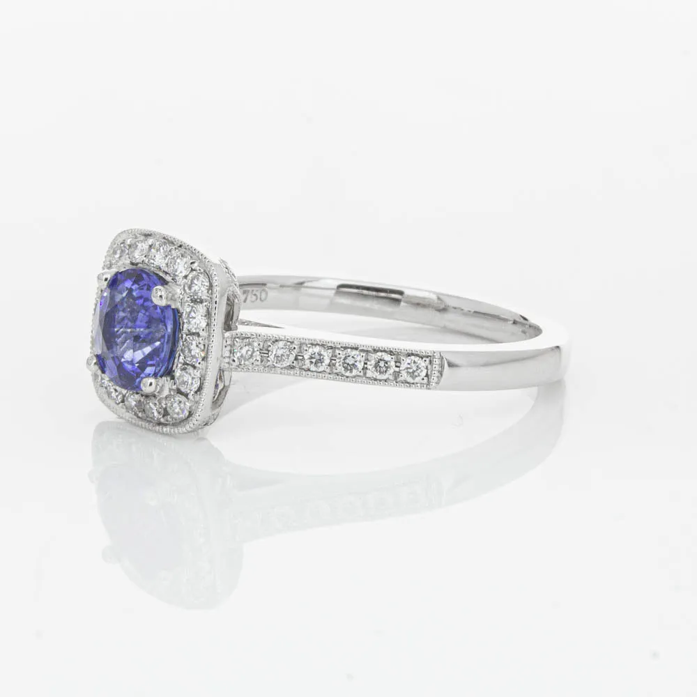 18ct White Gold .92ct Sapphire & Diamond Aurora Ring
