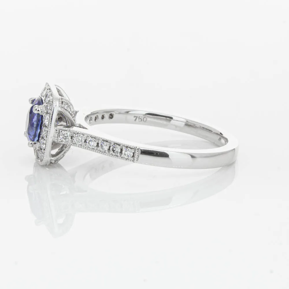 18ct White Gold .92ct Sapphire & Diamond Aurora Ring