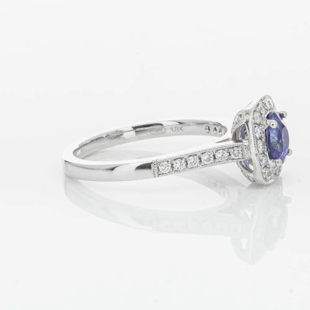 18ct White Gold .92ct Sapphire & Diamond Aurora Ring