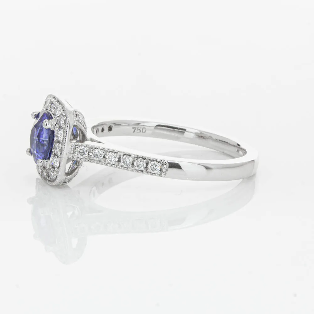 18ct White Gold .92ct Sapphire & Diamond Aurora Ring