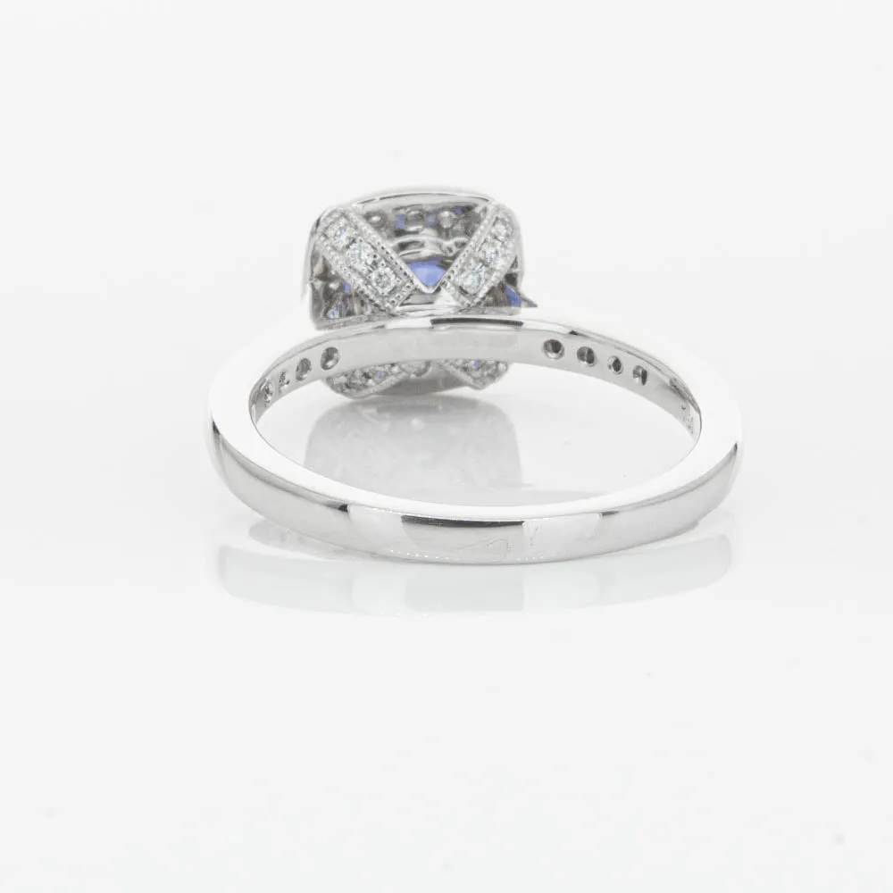 18ct White Gold .92ct Sapphire & Diamond Aurora Ring