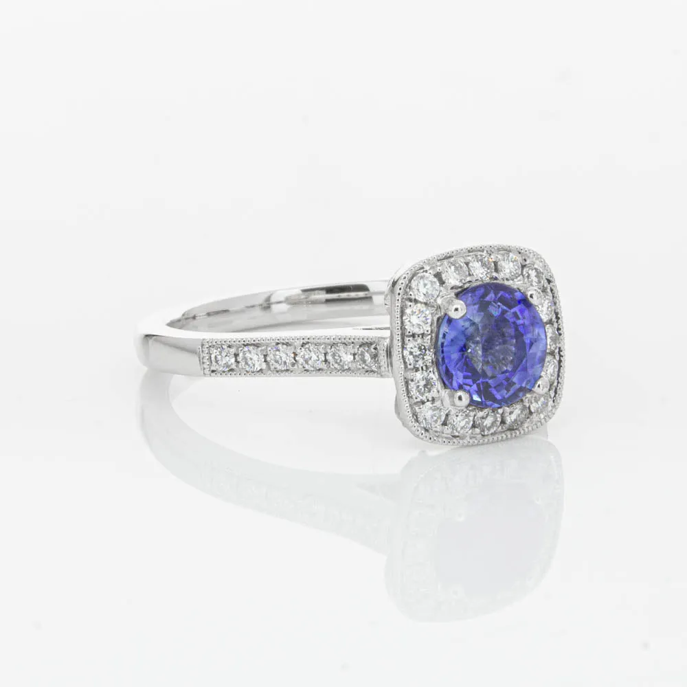 18ct White Gold .92ct Sapphire & Diamond Aurora Ring