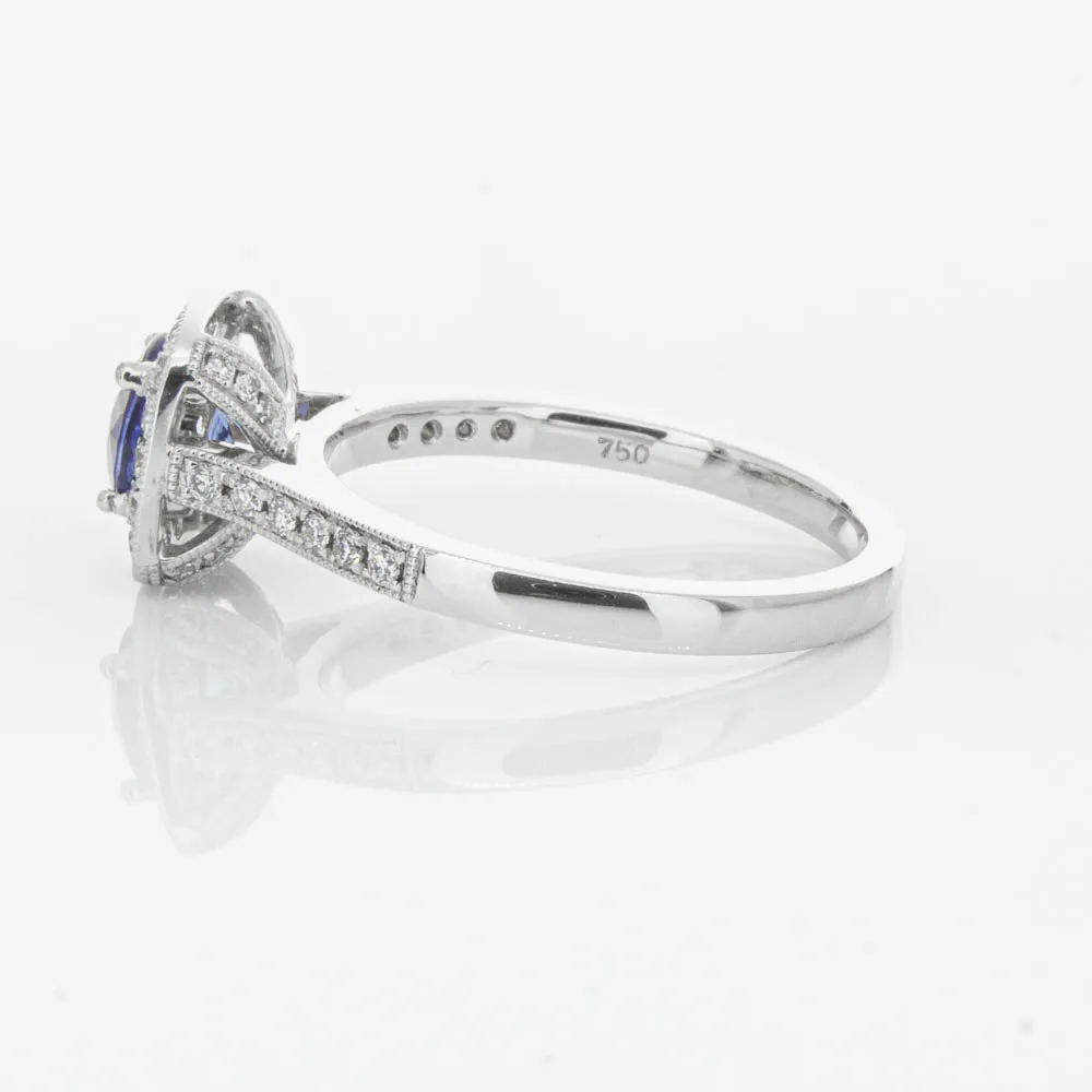 18ct White Gold .92ct Sapphire & Diamond Aurora Ring