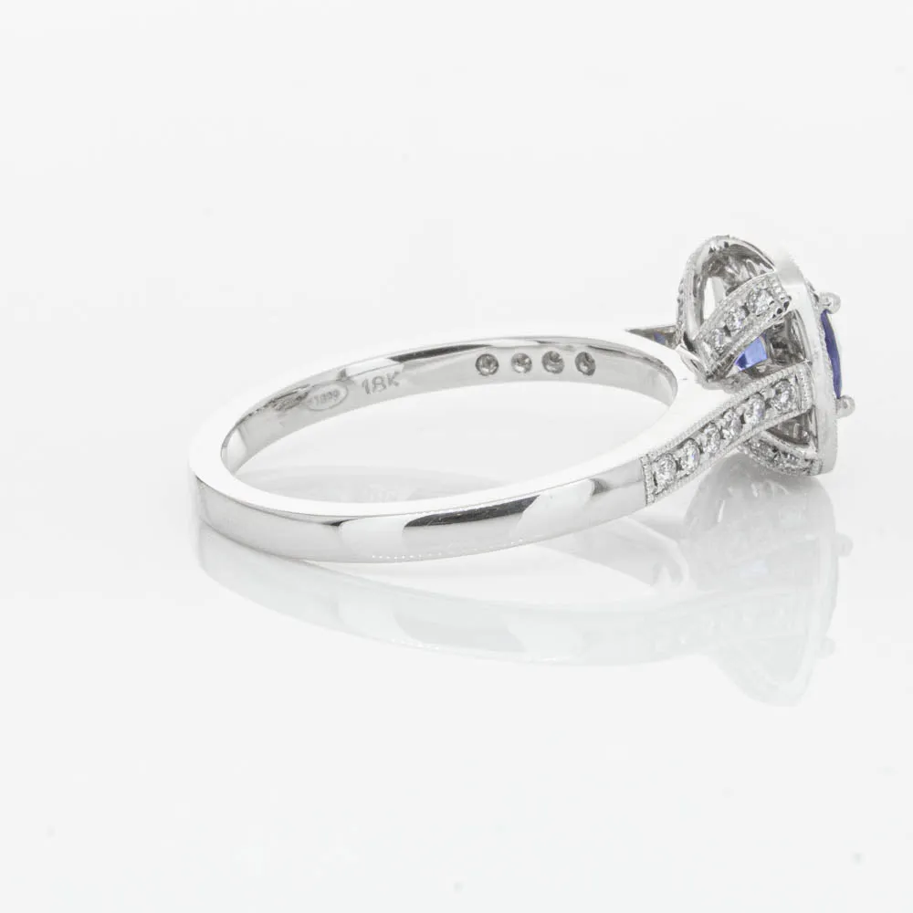 18ct White Gold .92ct Sapphire & Diamond Aurora Ring