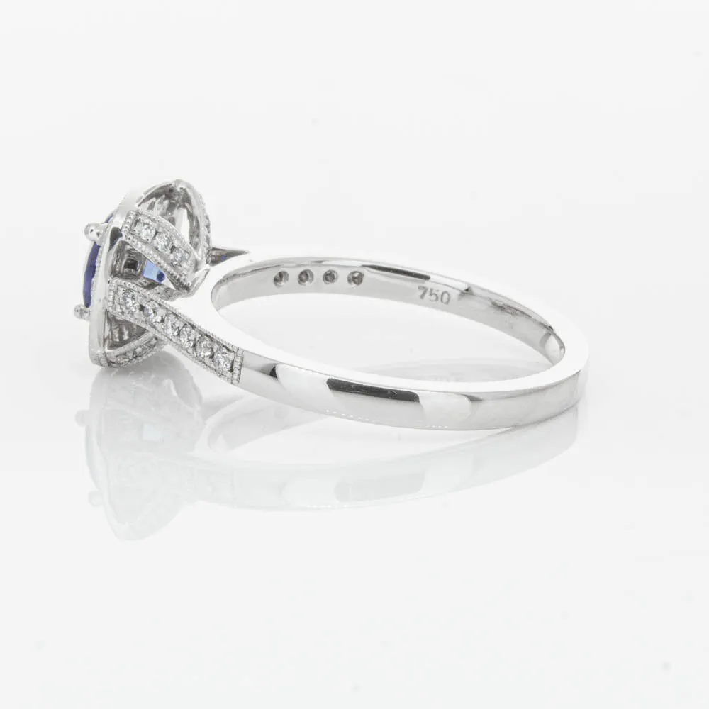 18ct White Gold .92ct Sapphire & Diamond Aurora Ring