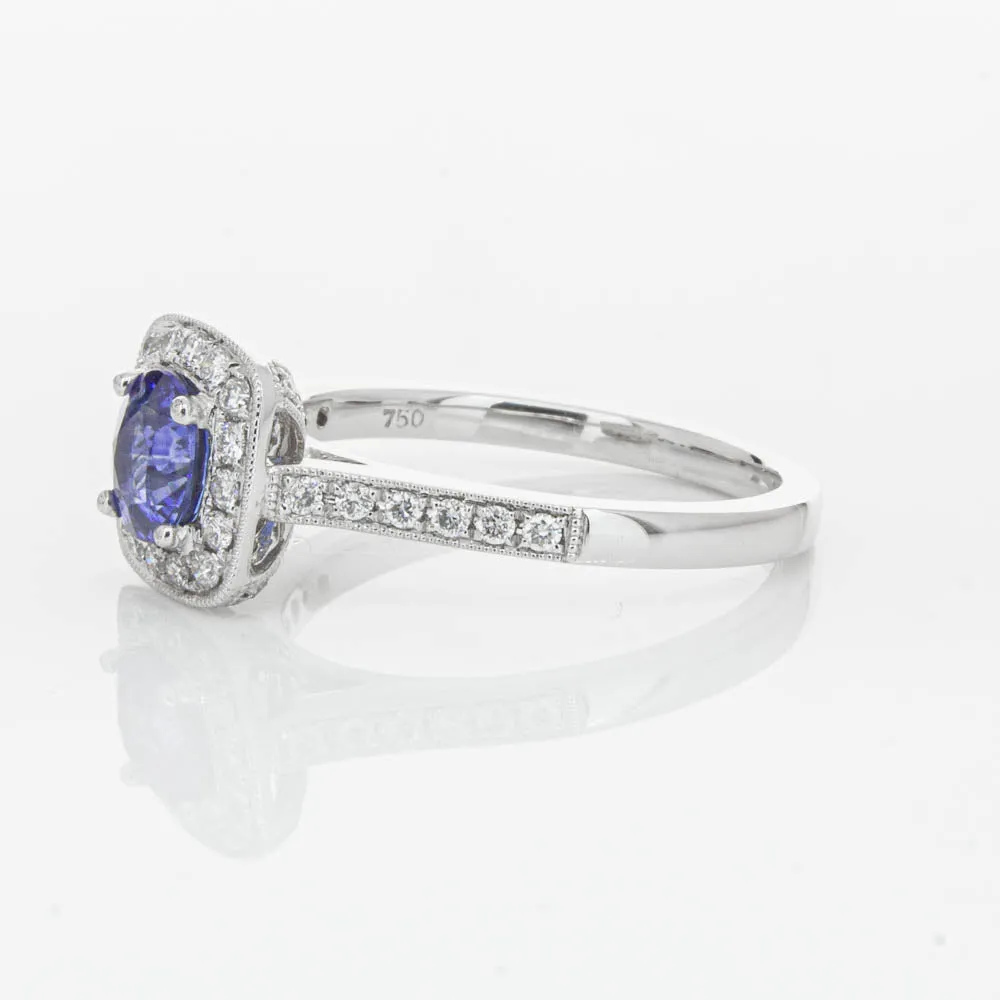 18ct White Gold .92ct Sapphire & Diamond Aurora Ring