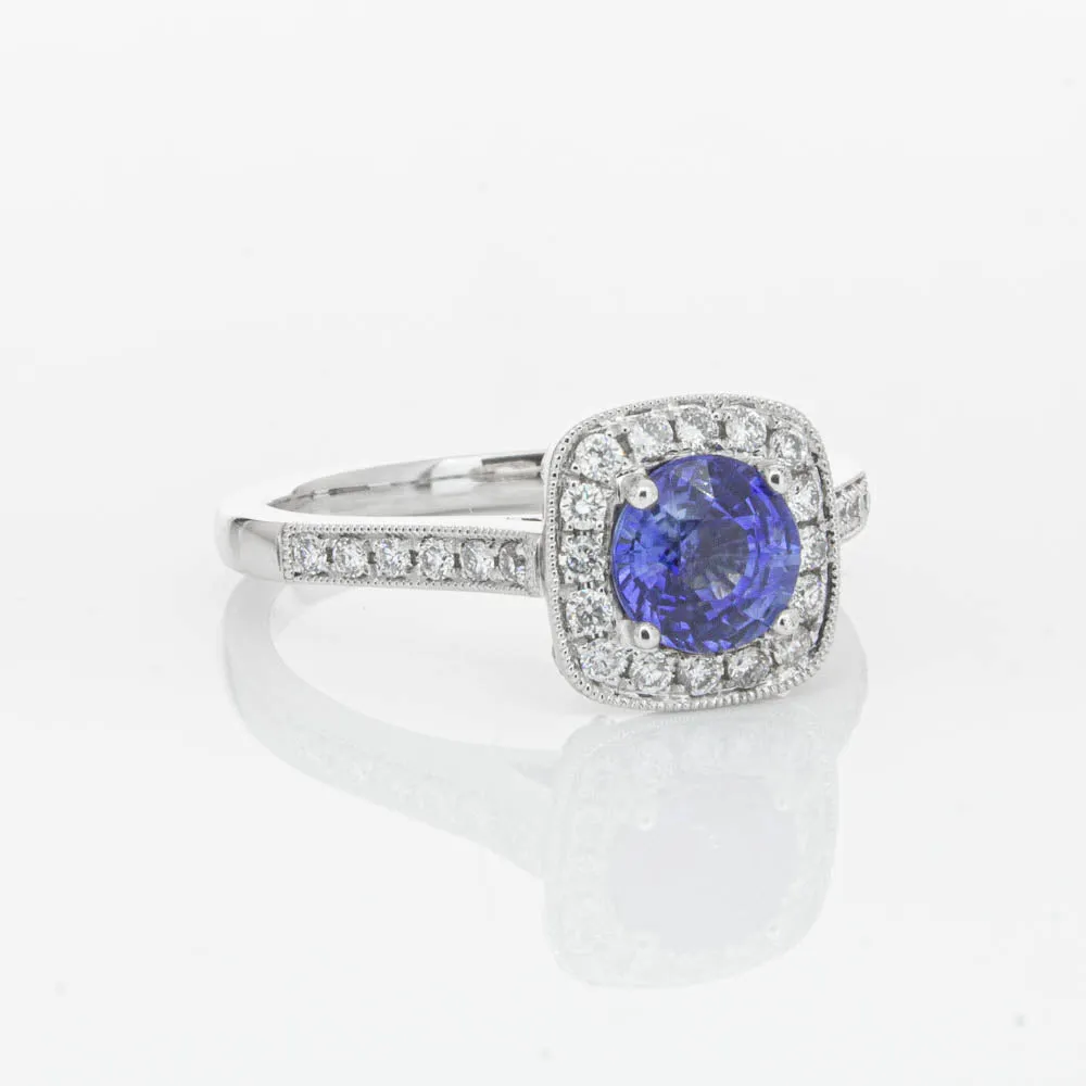 18ct White Gold .92ct Sapphire & Diamond Aurora Ring