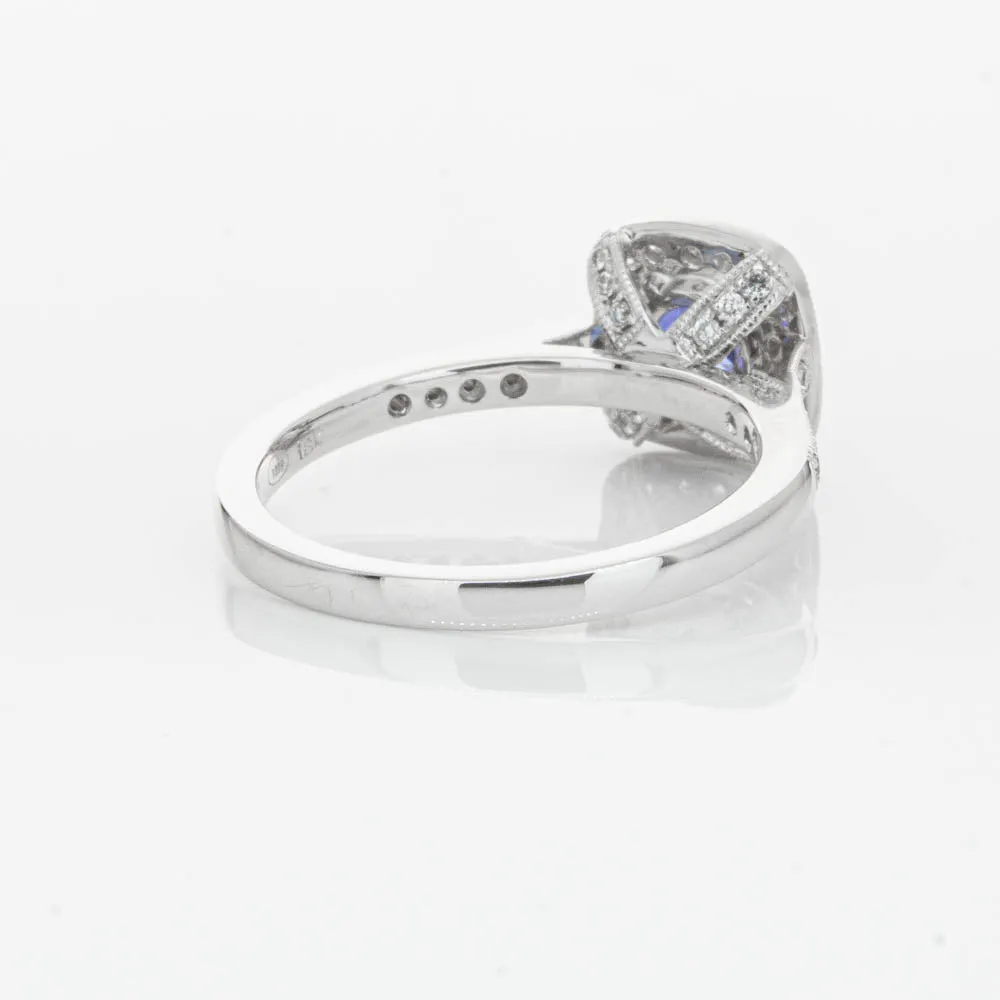 18ct White Gold .92ct Sapphire & Diamond Aurora Ring