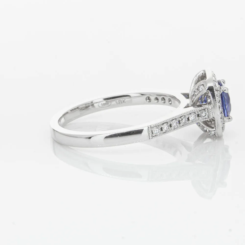 18ct White Gold .92ct Sapphire & Diamond Aurora Ring