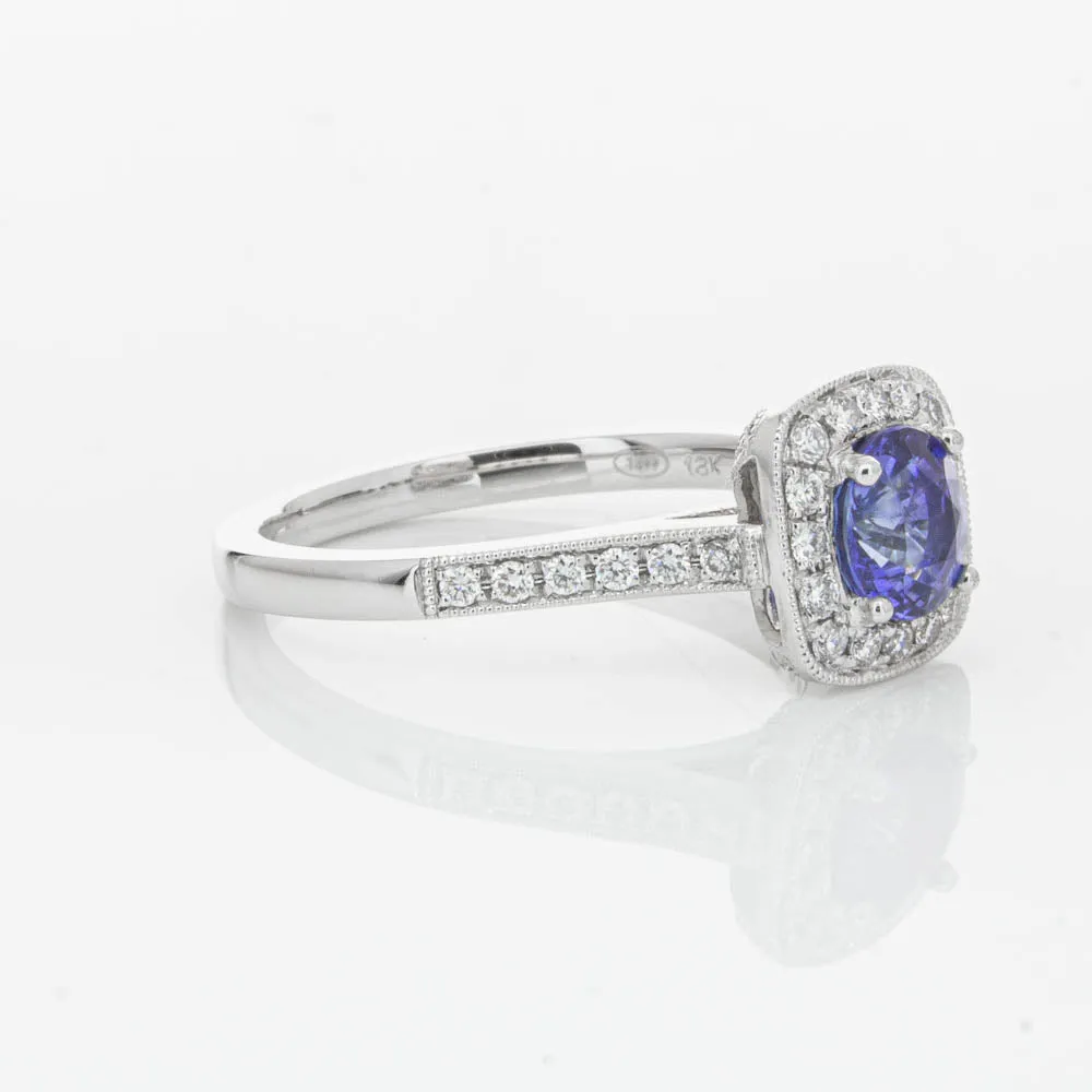18ct White Gold .92ct Sapphire & Diamond Aurora Ring