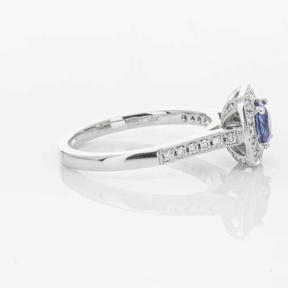 18ct White Gold .92ct Sapphire & Diamond Aurora Ring