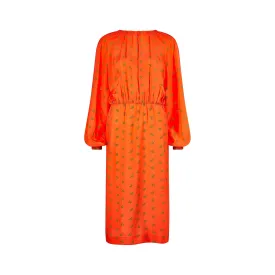 1970s Louis Feraud Haute Couture Orange Silk Dress