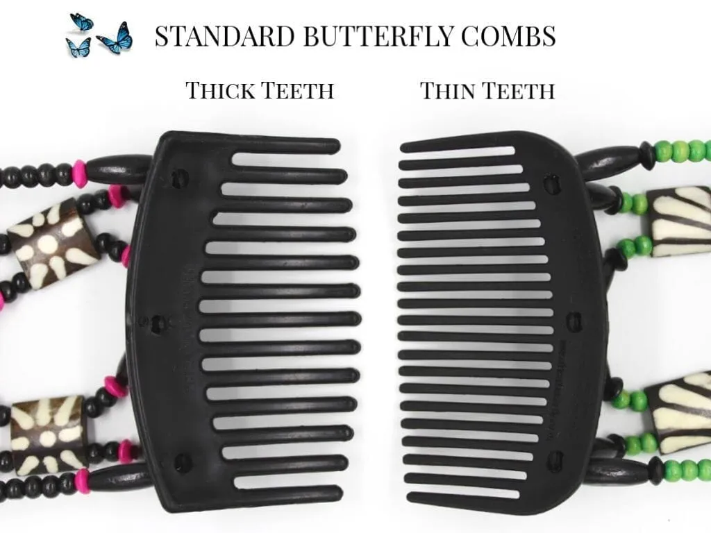 African Butterfly Hair Comb - Dalena Black 131