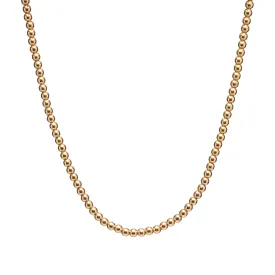 Antique Victorian 10k 4mm Gold Bead Necklace - 16”