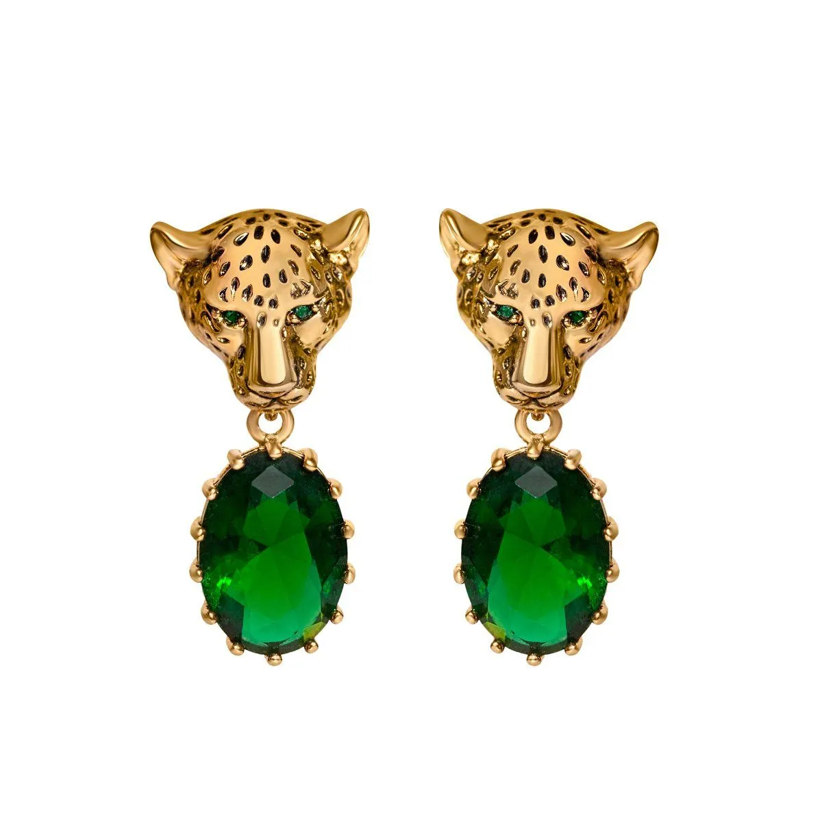 Cheetah Earrings With Sparkly CZ Stones