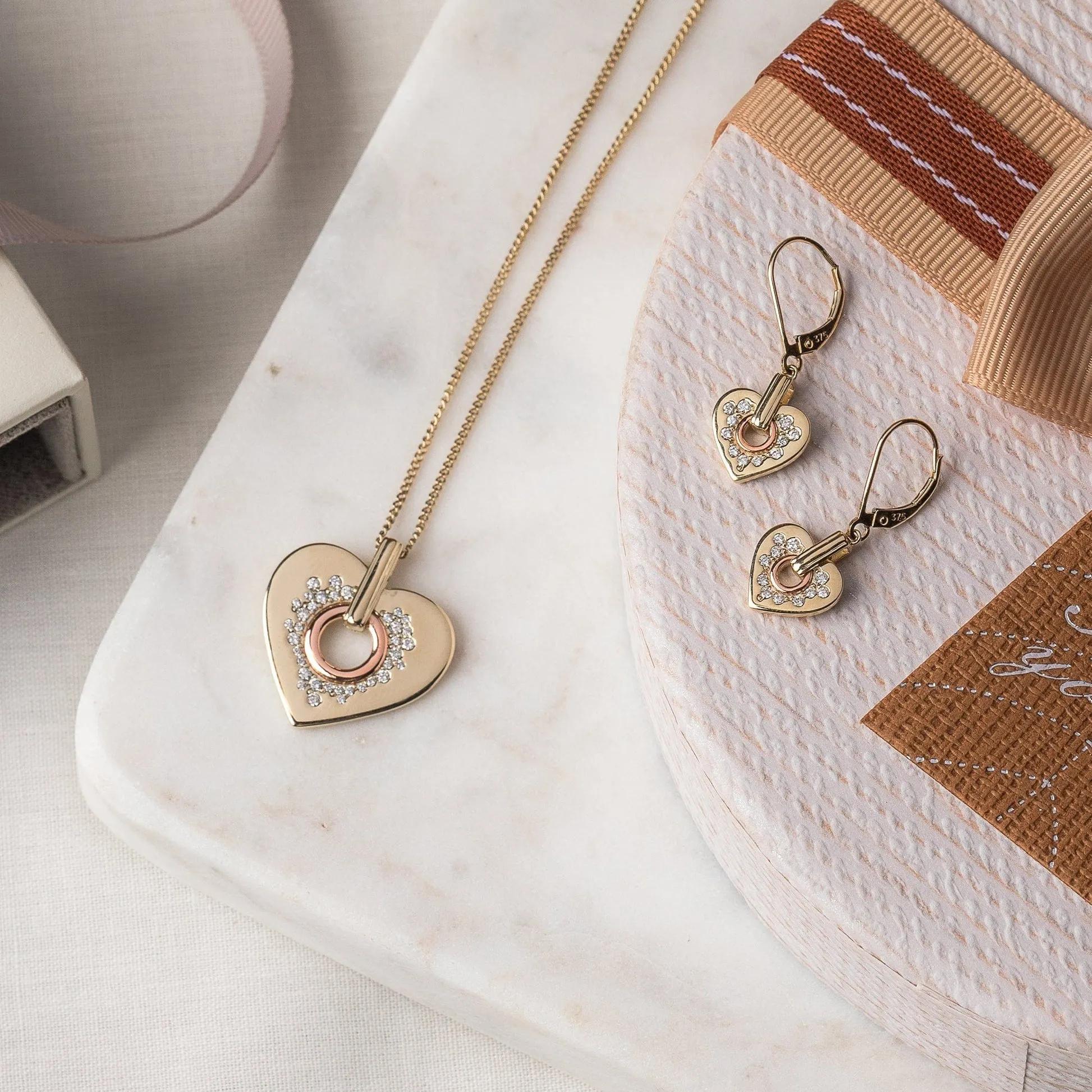 Clogau Cariad Sparkle Gold and Diamond Pendant Necklace