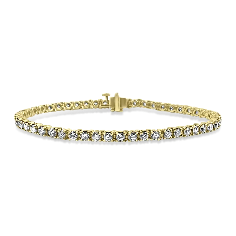 Estate 18k Yellow Gold Diamond Tennis Bracelet