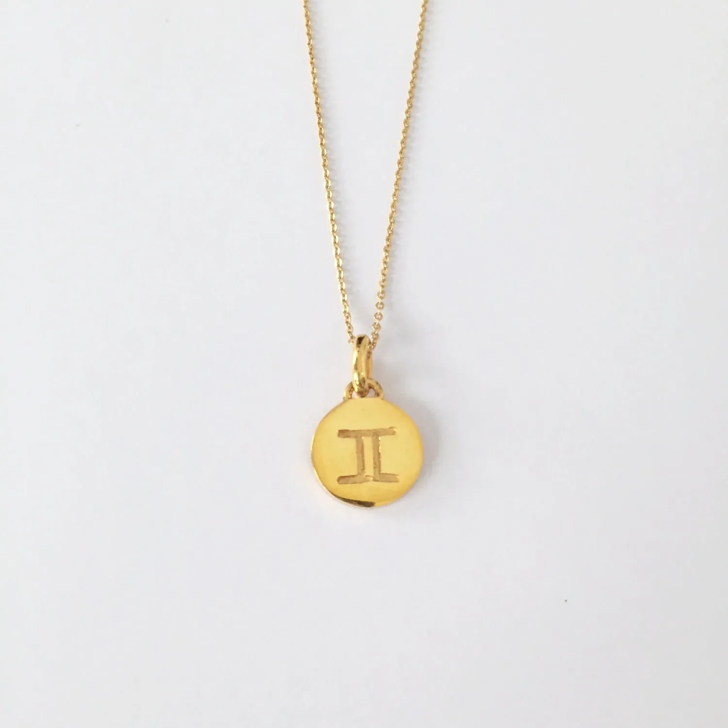 Gemini Necklace, Solid Gold