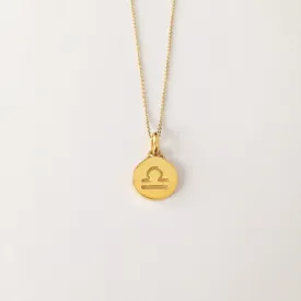 Libra Necklace, Solid Gold