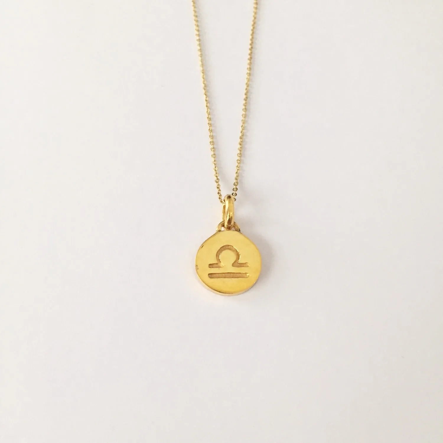 Libra Necklace, Solid Gold