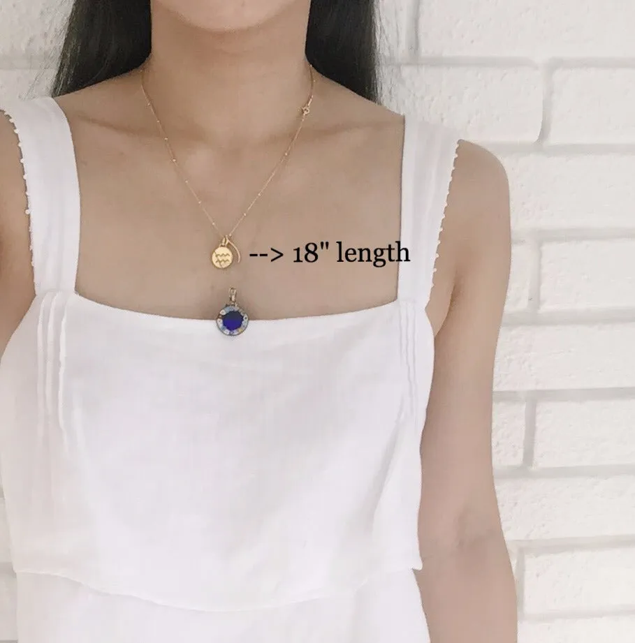 Libra Necklace, Solid Gold