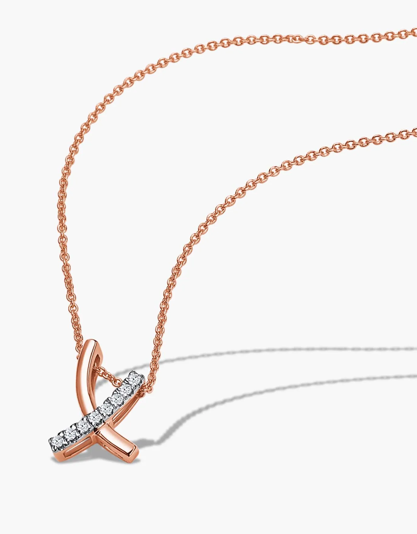 LVC Charmes Curved X Diamond Pendant