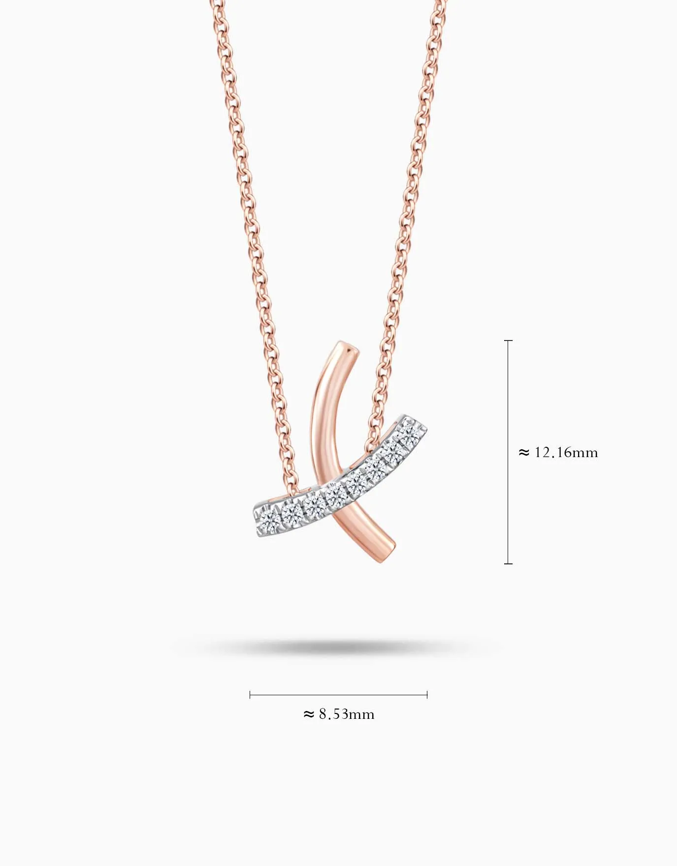 LVC Charmes Curved X Diamond Pendant