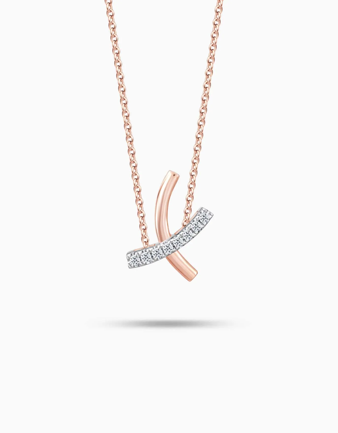 LVC Charmes Curved X Diamond Pendant