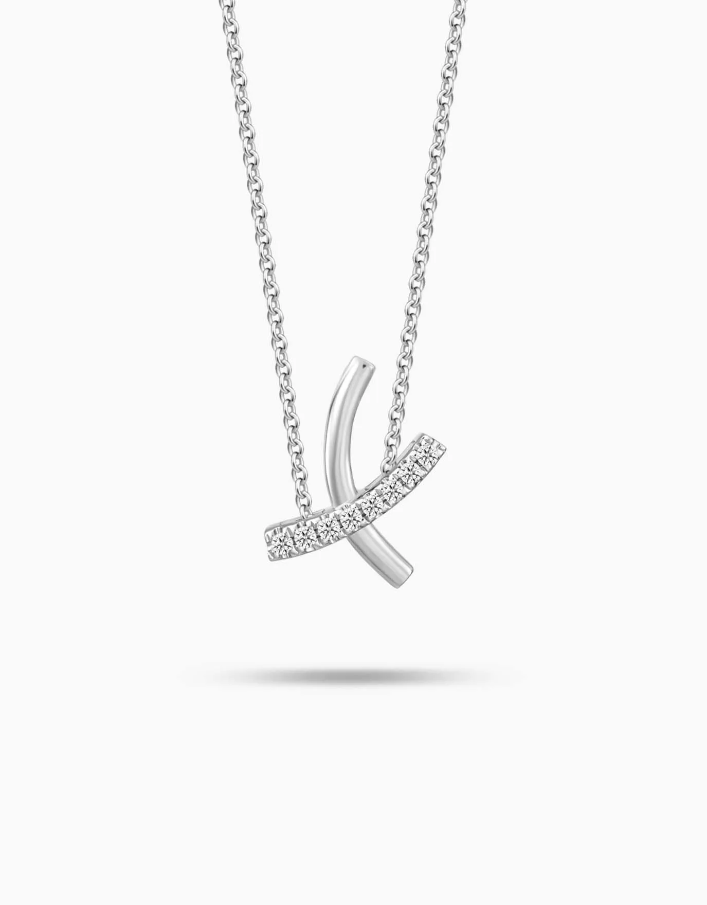 LVC Charmes Curved X Diamond Pendant