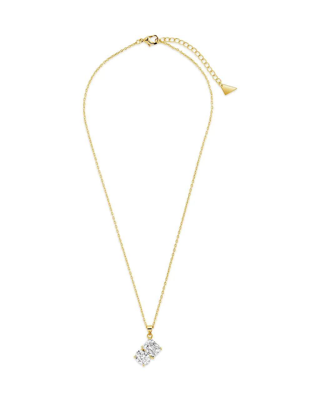 Marla CZ Toi et Moi Pendant Necklace