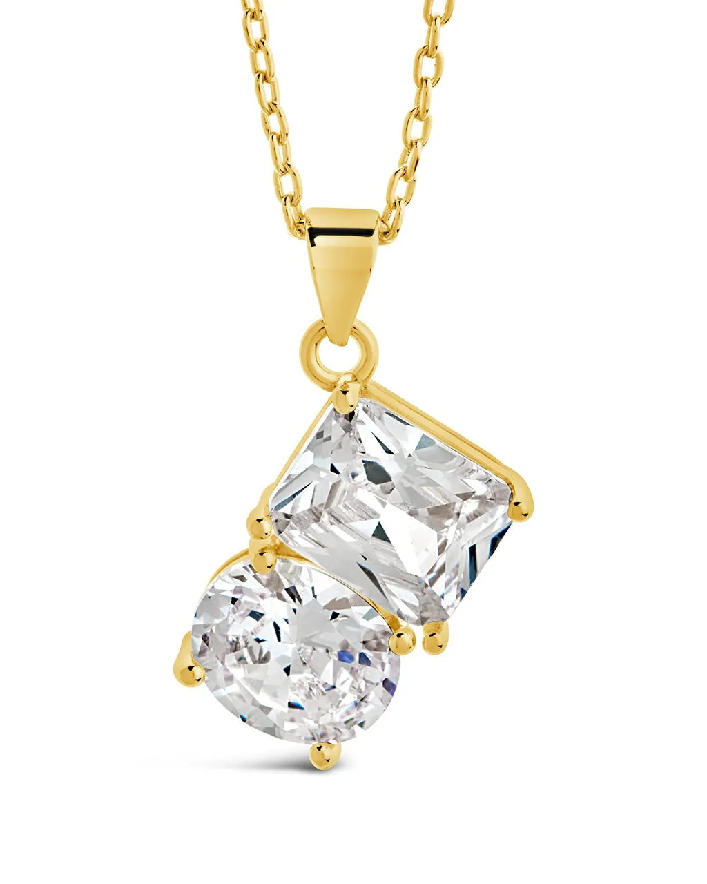 Marla CZ Toi et Moi Pendant Necklace