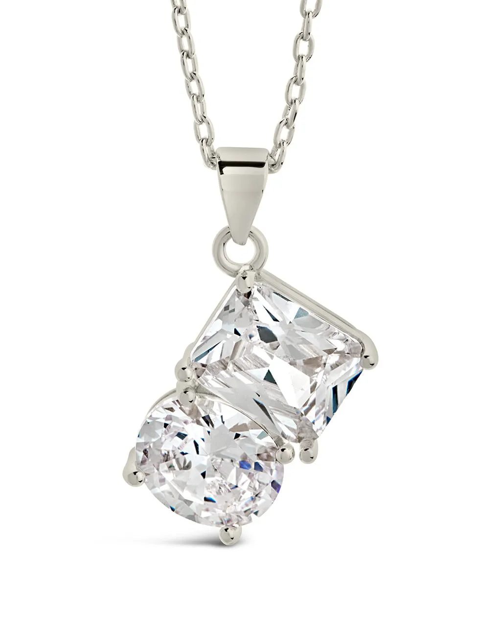 Marla CZ Toi et Moi Pendant Necklace