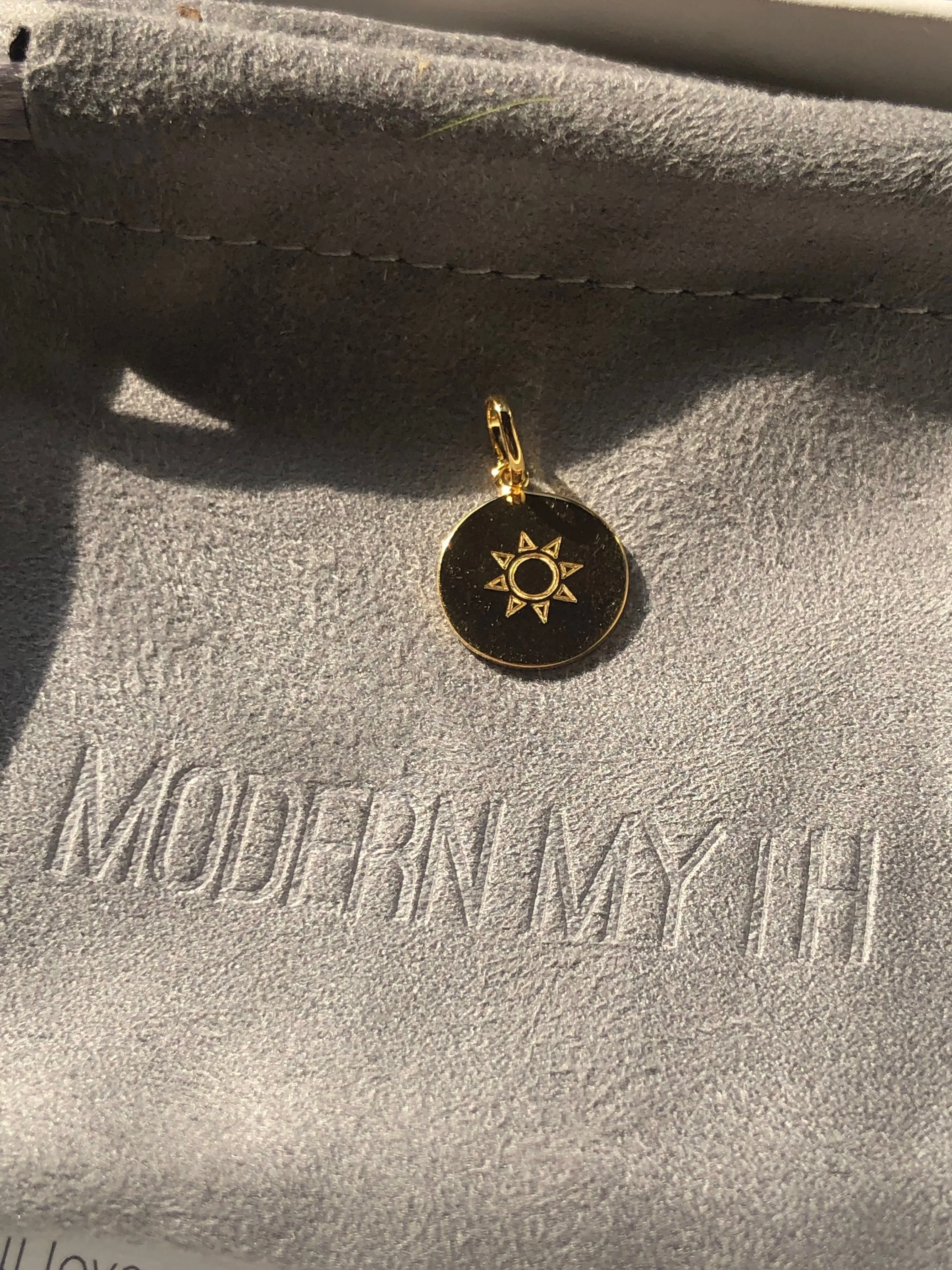 Mini Disc Pendant Necklace, Solid Gold, Free Manual Engraving