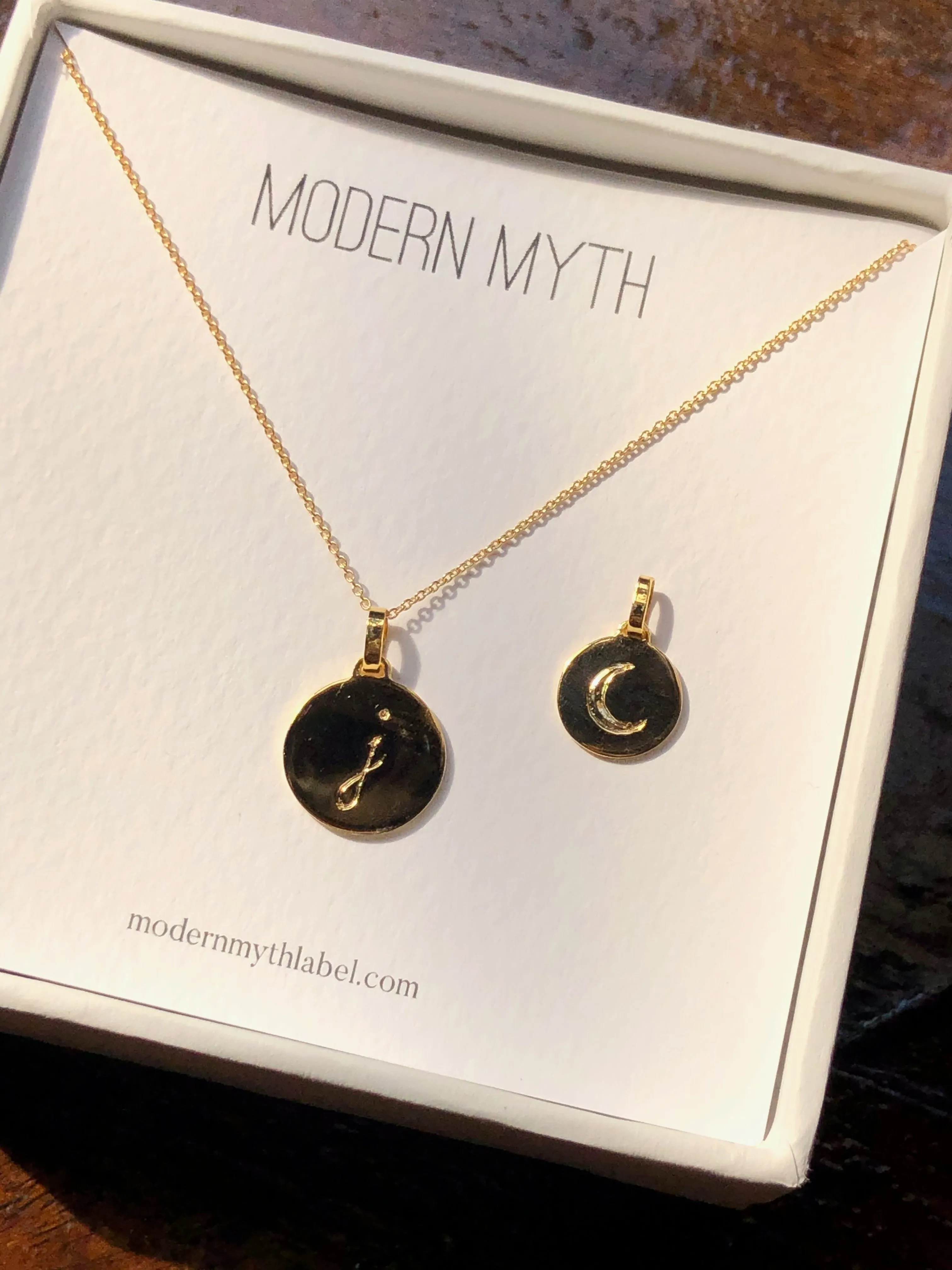 Mini Disc Pendant Necklace, Solid Gold, Free Manual Engraving