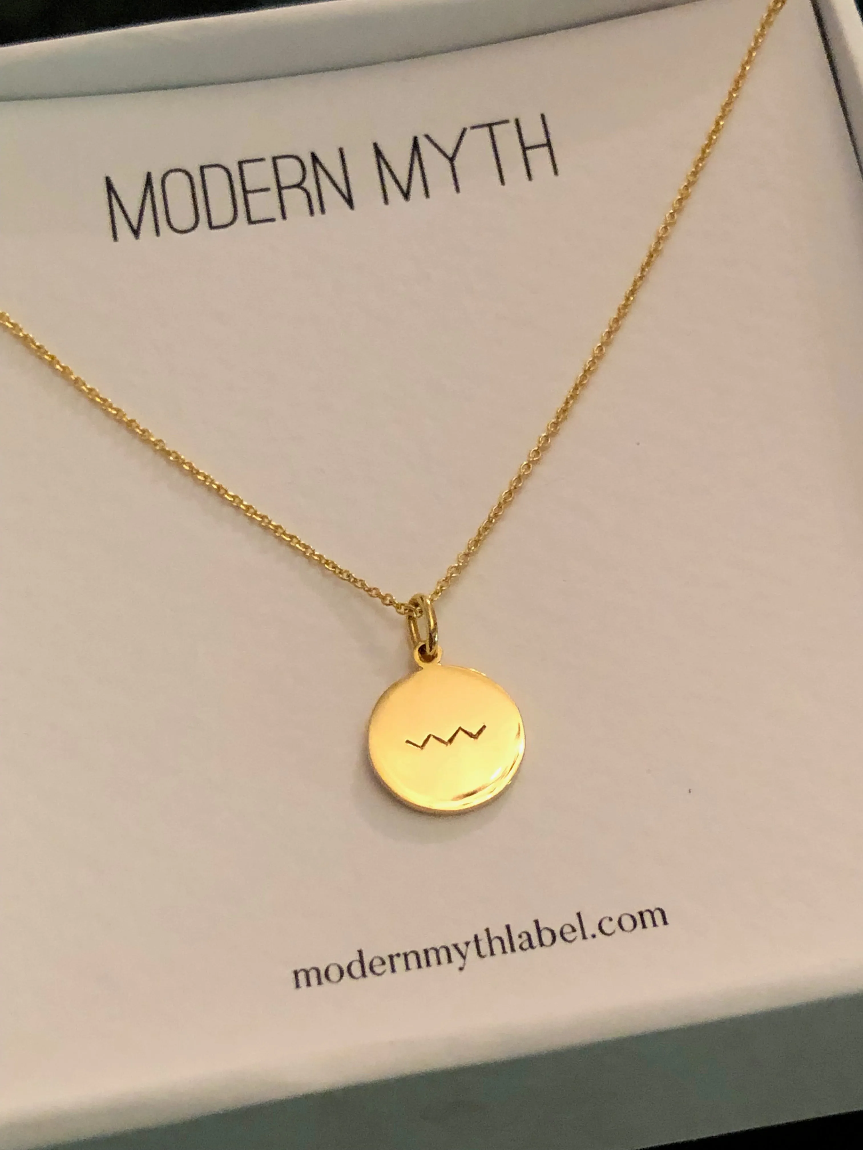 Mini Disc Pendant Necklace, Solid Gold, Free Manual Engraving