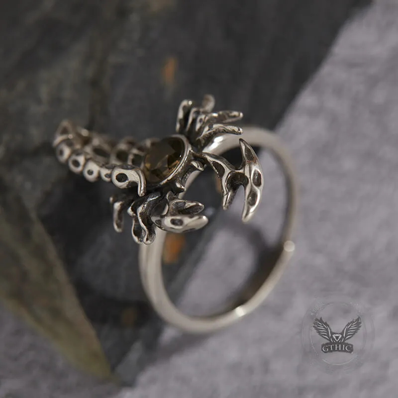 Retro Personality Exaggerated Opal Scorpion Stainless Steel Ring