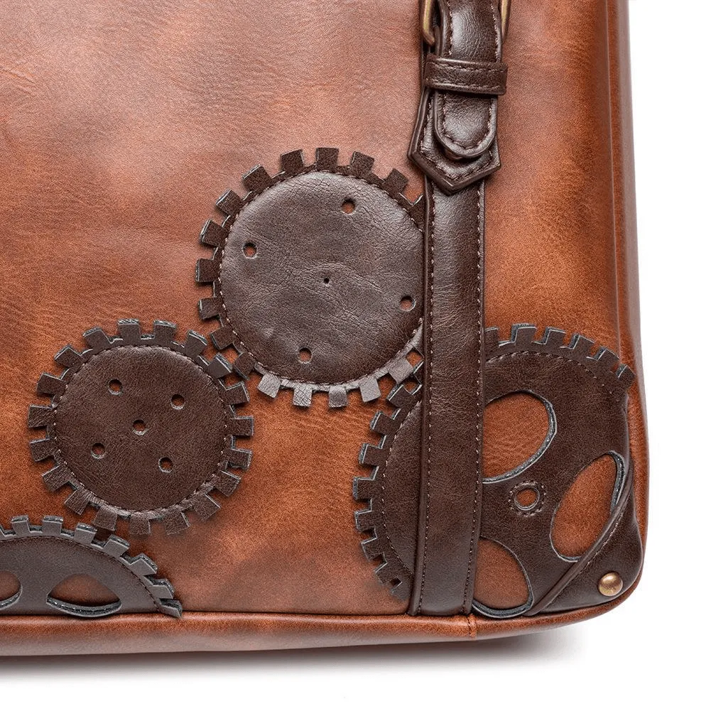 Steampunk Large Capacity Messenger Bag / Rivets Shoulder Bag