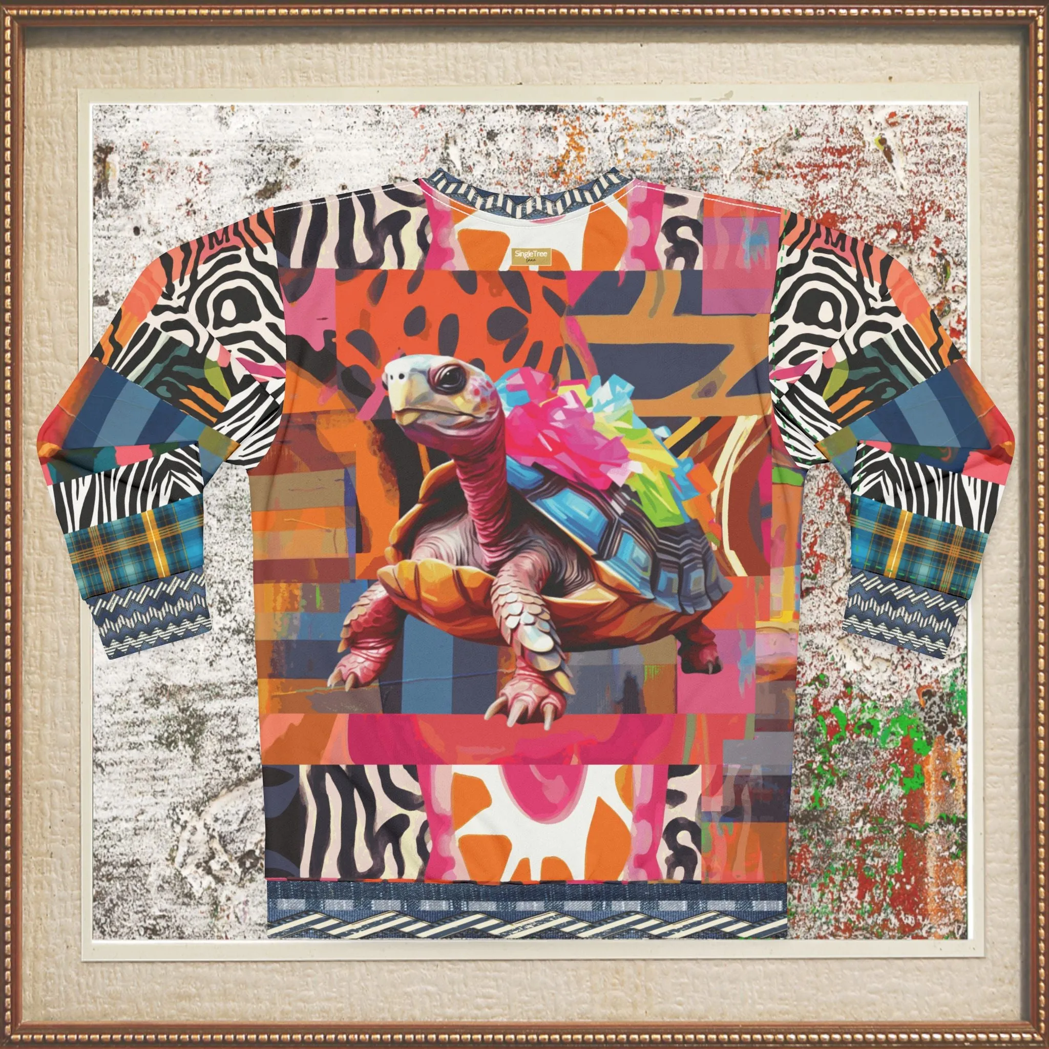 Tiptoe Through the Tulips Turtle Art Unisex Sweatshirt (Gold Label)